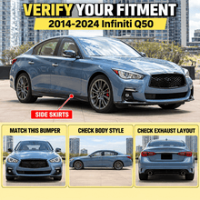 NINTE Side Skirt Rocker Panel Splitters for 2014-2024 Infiniti Q50 – Low, Wide Aero Profile - NINTE