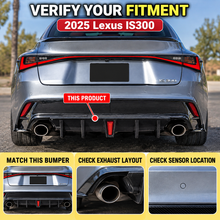 NINTE For Lexus IS300 IS350 2021-2025 JDM Glossy Black Rear Bumper Diffuser W/ Led Light