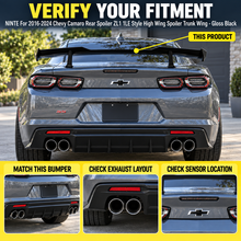 NINTE For 2016-2024 Chevy Camaro Rear Spoiler ZL1 1LE Style High Wing Spoiler Trunk Wing