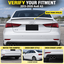 NINTE For 2013-2020 Audi A3 S3 RS3 Sedan 4 Door Trunk Spoiler Wing ABS Painted Accessories Exterior - NINTE