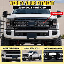 NINTE Front Bumper Grille for 2020-2023 Ford F250 F350 Super Duty ABS Gloss Black - NINTE