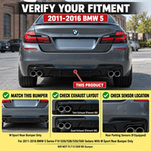 NINTE Rear Bumper Diffuser for 2011-2016 BMW 5 Series F10 520i/528i M Sport – Twin or Quad Exhaust Fitment - NINTE