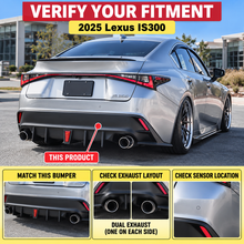 NINTE For Lexus IS300 IS350 2021-2025 JDM Glossy Black Rear Bumper Diffuser W/ Led Light