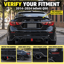 NINTE 2014–2024 Infiniti Q50 Rear Spoiler One Piece PSM Style Without Logo - NINTE