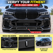 NINTE For 2019-2023 BMW G05 X5 M-Sport 4pc ABS Front Lip Front Bumper Splitters