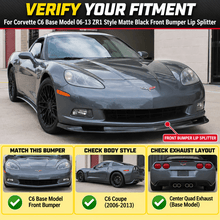 Load image into Gallery viewer, NINTE ZR1-Style Front Bumper Lip Splitter for 2005-2013 Chevrolet Corvette C6 Base – Track-Inspired Aero - NINTE
