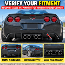 NINTE Rear Bumper Lip Splitter Kit Fit for Chevrolet Corvette C6 2005-2013 Painted Gloss Black ABS Plastic Without Logo - NINTE