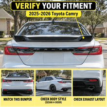 NINTE Rear Trunk Spoiler Wing Fit for Toyota Camry LE XLE SE XSE 2025-2026 Painted Gloss Black One Piece JDM R Style Highkick Without Logo Not for Car with Original Wing - NINTE