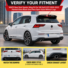 NINTE Rear Roof Spoiler Wing Fit For VW Golf 8 GTI 2020-2023 Painted Gloss Black One Piece Sport Style Without Logo