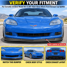 Load image into Gallery viewer, NINTE ZR1-Style Front Bumper Lip Splitter for 2005-2013 Chevrolet Corvette C6 Base – Track-Inspired Aero - NINTE