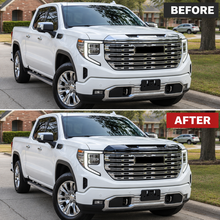 Laden Sie das Bild in den Galerie-Viewer, Front Grille Upper Top Molding Trim Piece Fit for GMC Sierra 1500 2022-2026 Chrome One Piece Style Without Logo