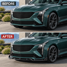 NINTE Front Bumper Lip Splitter Kit Fit for Cadillac CT5-V 2024-2026 Painted Gloss Black 3-Piece Sport Style Without Logo - NINTE