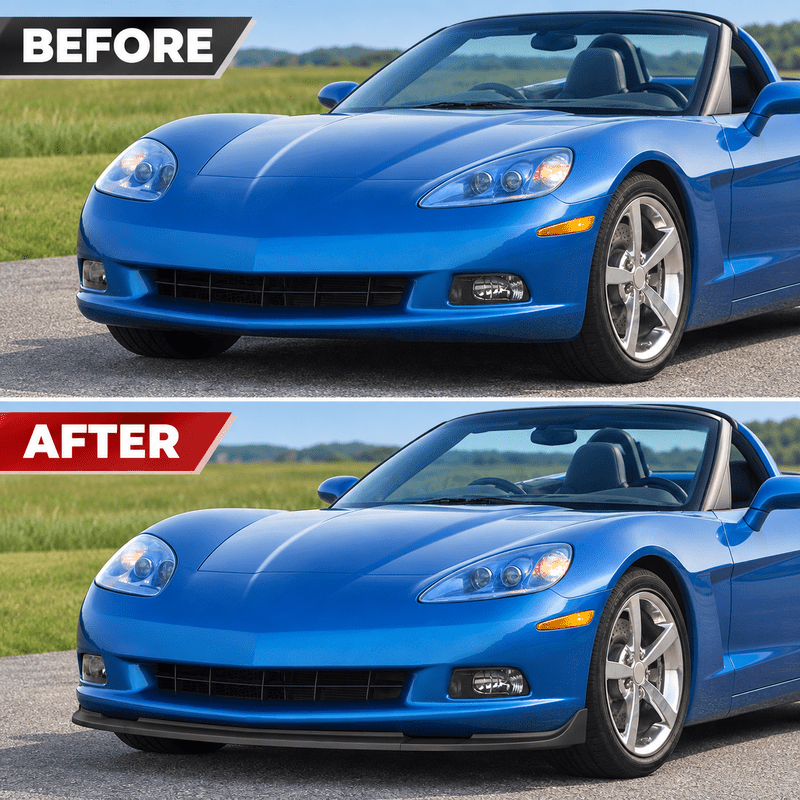 NINTE ZR1-Style Front Bumper Lip Splitter for 2005-2013 Chevrolet Corvette C6 Base – Track-Inspired Aero - NINTE