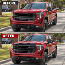 NINTE Front Upper Grille Hood Bulge Cover Molding Trim fit for 2022-2026 GMC Sierra 1500 Painted Gloss Black One Piece Overlay Sport Style Without Logo - NINTE