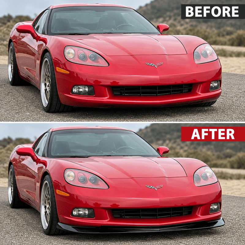 NINTE ZR1-Style Front Bumper Lip Splitter for 2005-2013 Chevrolet Corvette C6 Base – Track-Inspired Aero - NINTE
