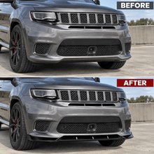 NINTE Front Lip Spoiler For 2014-2021 Jeep Grand Cherokee SRT/2018-2021 Trackhawk Front Bumper Lip Spoiler Splitter Guard Bodykit Glossy Black ABS 3Pcs - NINTE