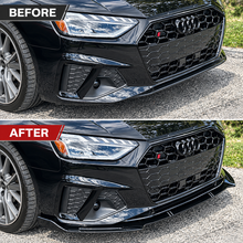 NINTE For 2020-2022 Audi A4 S4 Front Lip ABS Painted 3 Pieces Lower Bumper Splitter