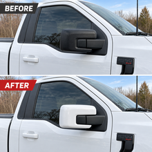 NINTE Side Mirror Cover Caps Fit for Ford F-150 2021-2025 Painted Gloss Black One Piece without Turn Signal Holes Without Logo