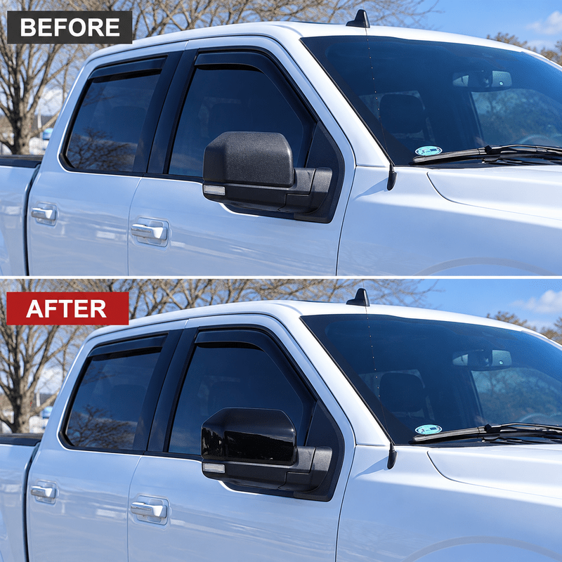 NINTE Mirror Caps for 2015-2020 Ford F-150, Non-Tow Top-Half Covers, 2-Piece - NINTE