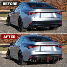 NINTE For Lexus IS300 IS350 2021-2025 JDM Glossy Black Rear Bumper Diffuser W/ Led Light