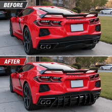 NINTE Rear Bumper Lip Diffuser Splitter Fit for Chevy Corvette C8 2020-2026 Painted Gloss Black ABS One Piece Sport Style Without Logo - NINTE