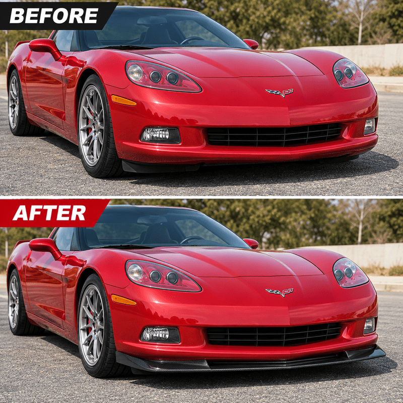 NINTE ZR1-Style Front Bumper Lip Splitter for 2005-2013 Chevrolet Corvette C6 Base – Track-Inspired Aero - NINTE