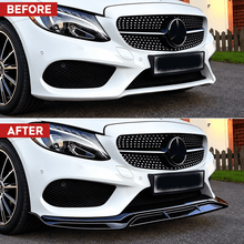 NINTE For 2015-2018 Benz C-Class W205 Sport Front Lip Front Bumper Lip Splitter ABS 3PCS - NINTE
