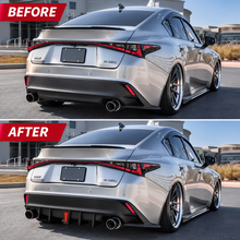 NINTE For Lexus IS300 IS350 2021-2025 JDM Glossy Black Rear Bumper Diffuser W/ Led Light