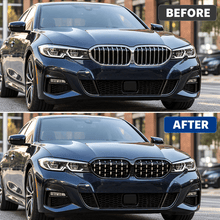 NINTE Front Kidney Diamond Grille Fit for BMW G20 330i M340i 2019-2022 Gloss Black ABS Plastic Direct Replacement - NINTE