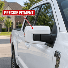NINTE Side Mirror Cover Caps Overlays Fit for 2021-2026 Ford F150 Painted Gloss White Pair With Turn Signal Hole Sport Style Without Logo - NINTE