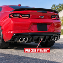 Laden Sie das Bild in den Galerie-Viewer, NINTE Rear Bumper Diffuser Lip Splitter Fit for 2016-2023 Chevrolet Camaro Painted Gloss Black Quad Exhaust Sport Style Without Logo