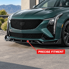NINTE Front Bumper Lip Splitter Kit Fit for Cadillac CT5-V 2024-2026 Painted Gloss Black 3-Piece Sport Style Without Logo - NINTE