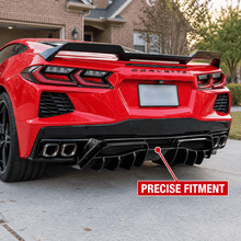 NINTE Rear Bumper Lip Diffuser Splitter Fit for Chevy Corvette C8 2020-2026 Painted Gloss Black ABS One Piece Sport Style Without Logo - NINTE