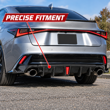NINTE For Lexus IS300 IS350 2021-2025 JDM Glossy Black Rear Bumper Diffuser W/ Led Light