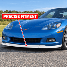 NINTE Front Bumper Lip Splitter Kit Fit for Corvette C6 Base Model 2005-2013 Painted Gloss Black ABS Plastic 3-Piece ZR1 Style
