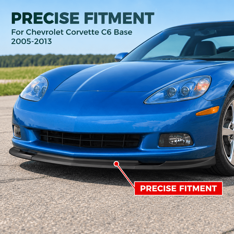 NINTE ZR1-Style Front Bumper Lip Splitter for 2005-2013 Chevrolet Corvette C6 Base – Track-Inspired Aero - NINTE
