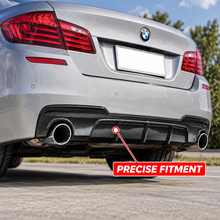 NINTE For 2011-2017 BMW 5-Series F10 F11 535d 535i Rear Diffuser M Sport MP Style Twin Outlet Rear Bumper Lip