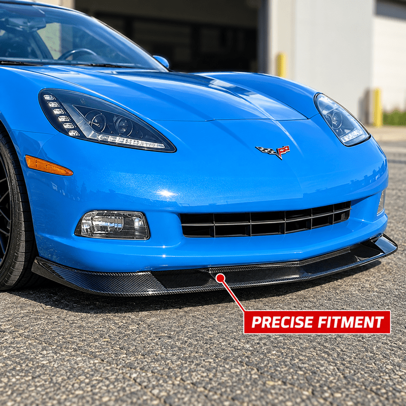 NINTE ZR1-Style Front Bumper Lip Splitter for 2005-2013 Chevrolet Corvette C6 Base – Track-Inspired Aero - NINTE