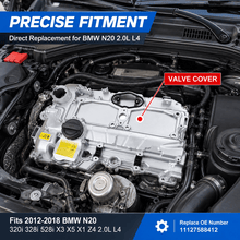 NINTE Upgrade Aluminum Valve Cover Kit for 2012-2018 BMW N20 320i 328i 528i X3 X5 X1 Z4 2.0L L4 Replace 11127588412 - NINTE