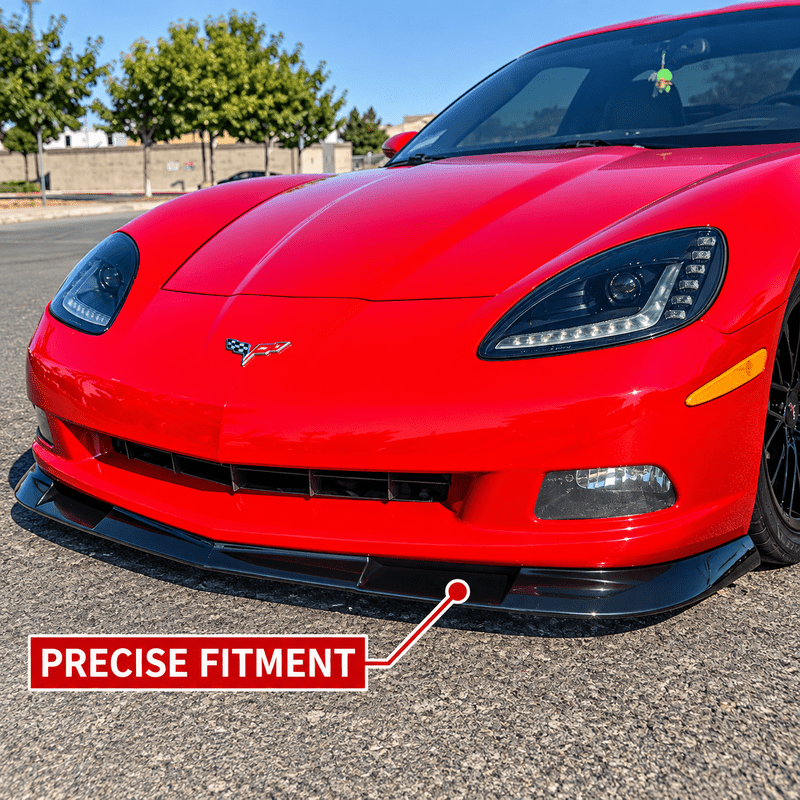NINTE ZR1-Style Front Bumper Lip Splitter for 2005-2013 Chevrolet Corvette C6 Base – Track-Inspired Aero - NINTE