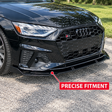 NINTE For 2020-2022 Audi A4 S4 Front Lip ABS Painted 3 Pieces Lower Bumper Splitter