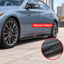 NINTE Side Skirt Rocker Panel Splitters for 2014-2024 Infiniti Q50 – Low, Wide Aero Profile - NINTE