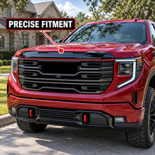 NINTE Front Upper Grille Hood Bulge Cover Molding Trim fit for 2022-2026 GMC Sierra 1500 Painted Gloss Black One Piece Overlay Sport Style Without Logo - NINTE