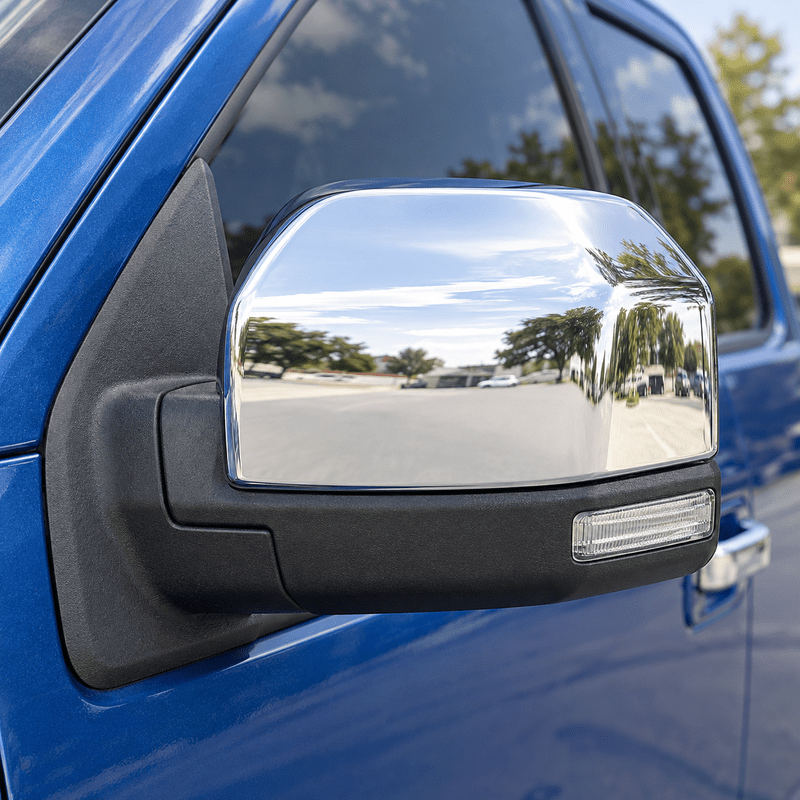 NINTE Mirror Caps for 2015-2020 Ford F-150, Non-Tow Top-Half Covers, 2-Piece - NINTE