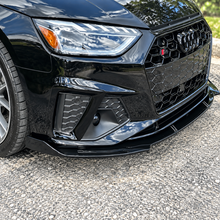 NINTE For 2020-2022 Audi A4 S4 Front Lip ABS Painted 3 Pieces Lower Bumper Splitter