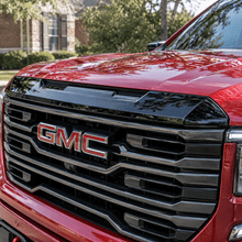 NINTE Front Upper Grille Hood Bulge Cover Molding Trim fit for 2022-2026 GMC Sierra 1500 Painted Gloss Black One Piece Overlay Sport Style Without Logo - NINTE
