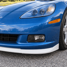 NINTE Front Bumper Lip Splitter Kit Fit for Corvette C6 Base Model 2005-2013 Painted Gloss Black ABS Plastic 3-Piece ZR1 Style