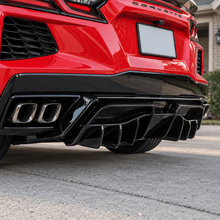 NINTE Rear Bumper Lip Diffuser Splitter Fit for Chevy Corvette C8 2020-2026 Painted Gloss Black ABS One Piece Sport Style Without Logo - NINTE