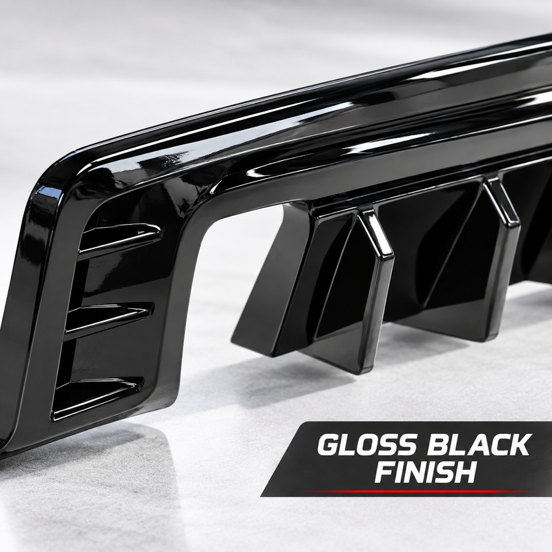 NINTE Rear Bumper Diffuser Lip Splitter Fit for 2016-2023 Chevrolet Camaro Painted Gloss Black Quad Exhaust Sport Style Without Logo