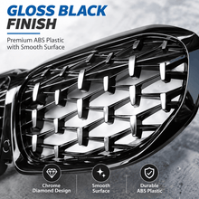 NINTE Front Kidney Diamond Grille Fit for BMW G20 330i M340i 2019-2022 Gloss Black ABS Plastic Direct Replacement - NINTE